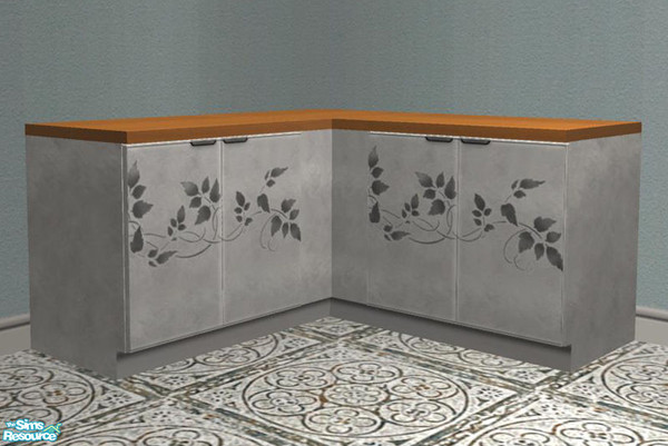 Sims 2 — Kitchen Silver - Counter 2 Doors leaves right by ShinoKCR — 