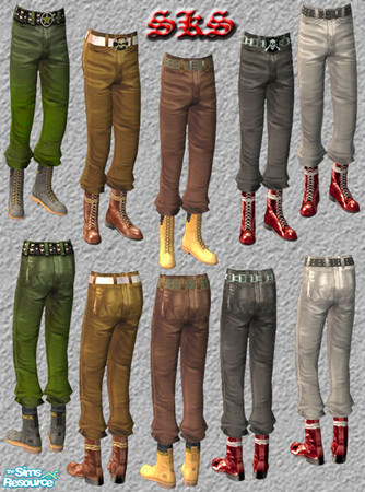 Sims 2 — TMB_SKS_Bloused_Soft-Set by 71robert13 — A set of soft sheen bloused leather pants for your TEEN Male sims.