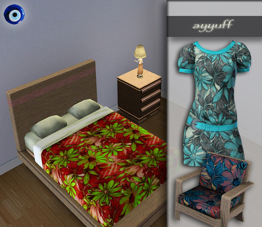 Sims 3 — Fabric14_Floral by ayyuff — 