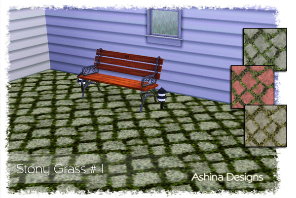 Sims 3 — Stony Grass #1 by ashina — Based on the popular terrain tool, this is but a simple limited tile version. Three