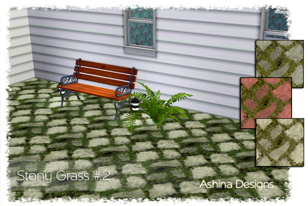 Sims 3 — Stony Grass2 by ashina — Exchangeable and seamless with Stony Grass #1!! Three adjustable pallettes to better