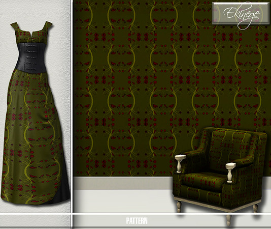 Sims 3 — Damask 003 - Pattern by ekinege — Little leaf and floral patterns.
