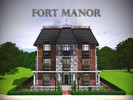 Sims 3 — Fort Manor by Johndie — Beautiful 3 level old building with brick and stone walls, basement, attic and rooftop.