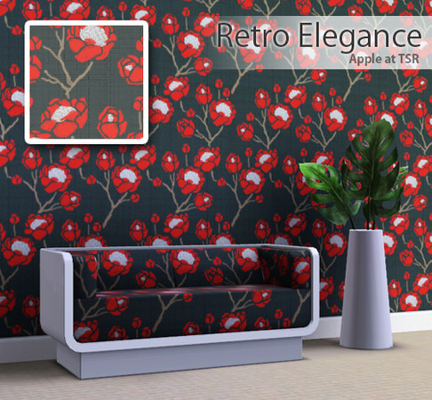 Sims 3 — Retro Elegance - Intertwining Flowers by AppleFall — This is a second pattern I decided to do in the retro