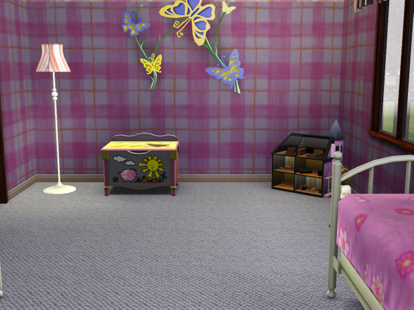 Sims 3 — CB pink plaid by CowBelle — Part of the bugs and flowers girls set