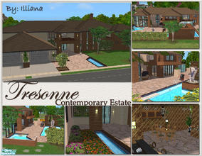 Sims 2 — Tresonne - 4 Bed Contemporary Estate by Illiana — Beautiful contemporary home on a 5x5 lot includes pool,