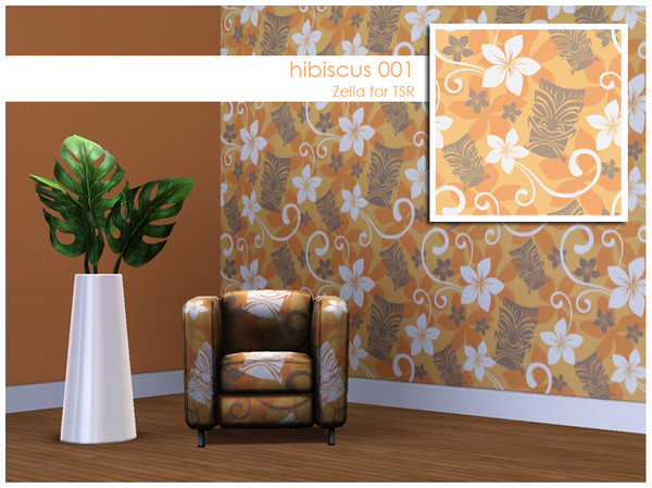 Sims 3 — Hibiscus Pattern 001 by Annie_Leduc — Hisbiscus Pattern by Zelia