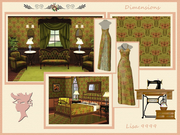 Sims 3 — Dimensions Large by lisa9999 — A floral victorian damask pattern. lisa 9999