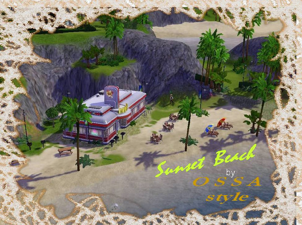 Sims 3 — Sunset Beach by SandraR — Fast Food, sun, games... everything you need... by the sea. Enjoy!!!!
