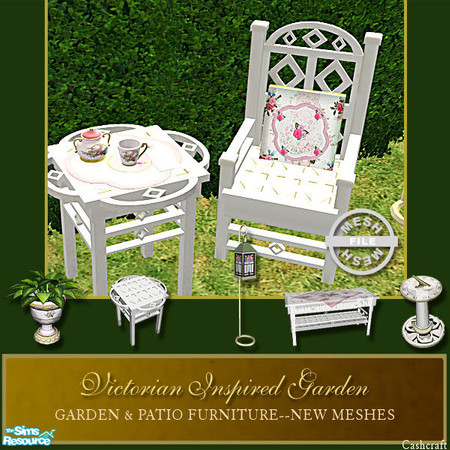 Sims 2 — Victorian Inspired Garden - Armchair Mesh by Cashcraft — A collection of garden and patio furniture for the
