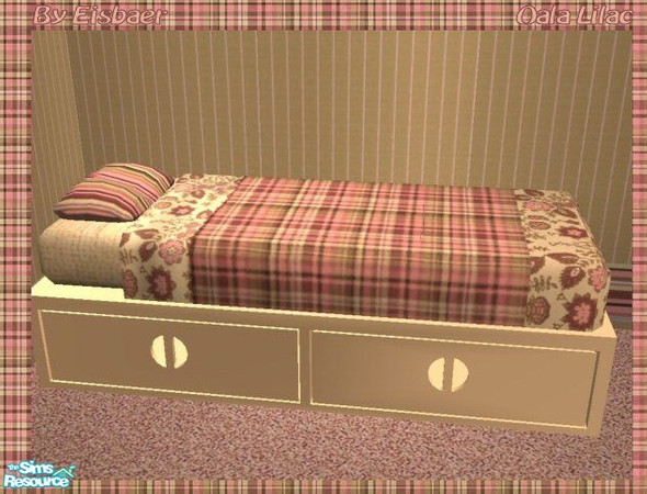 Sims 2 — Mira Oala Lilac - Singlebed by Eisbaerbonzo — Bed in beige, bedding is a seperate file