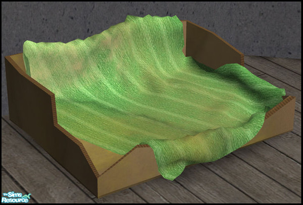 Sims 2 — Pet Box - Green Striped Blanket by sim_man123 — Green Striped Blanket recolor of my Pet Box.
