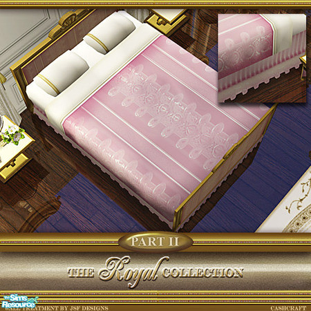 Sims 2 — Royal Collection Canopy Bed - Bed Pink Recol by Cashcraft — Part II - Royal Canopy Bed is 2 mesh files, bed