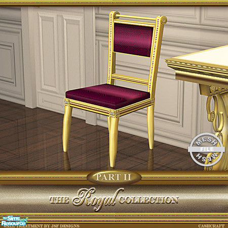Sims 2 — Royal Collection Canopy Bed - Diningchair Mesh by Cashcraft — Dining chair mesh is linked to master file, Royal