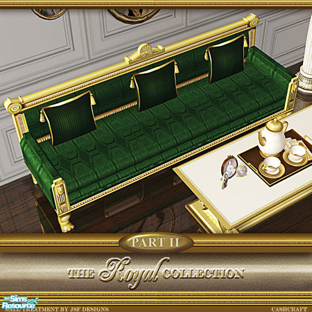 Sims 2 — Royal Collection Canopy Bed - Sofa Green Recol by Cashcraft — Part II - Royal Canopy Bed is 2 mesh files, bed
