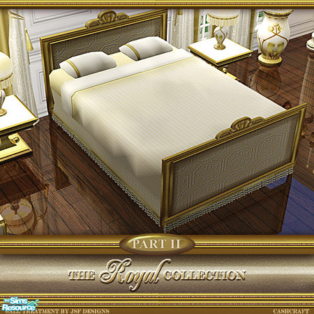 Sims 2 — Royal Collection Canopy Bed - Bed Cream Recol by Cashcraft — Part II - Royal Canopy Bed is 2 mesh files, bed