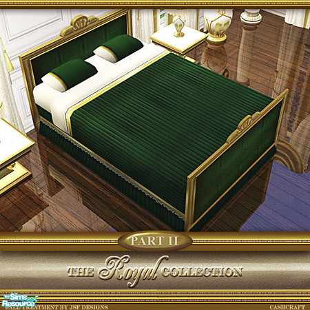 Sims 2 — Royal Collection Canopy Bed - Bed Green Recol by Cashcraft — Part II - Royal Canopy Bed is 2 mesh files, bed