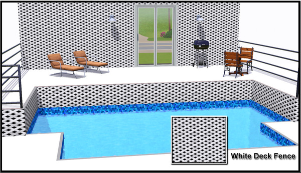 Sims 3 — White Deck Fence by Sparky — I made this for my Family Bungalow house for the outside deck. I wanted to give the