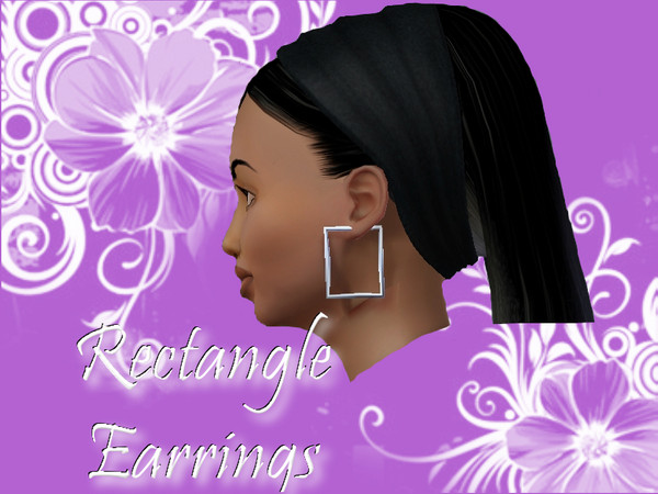 Sims 3 — Rectangle Earrings by Snow Queen — A new pair of rectangular earrings.