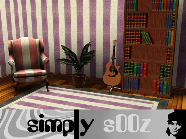 Sims 3 — Simply Benjamin by s00z — A traditional vertical stripe wallpaper.