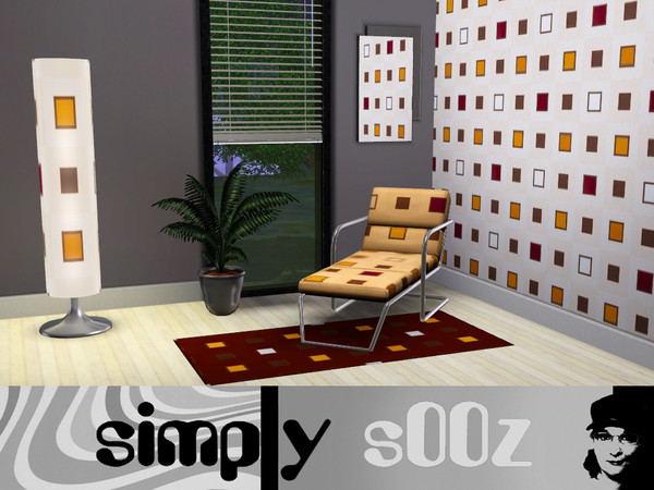 Sims 3 — Simply Ginger by s00z — A modern squares pattern.