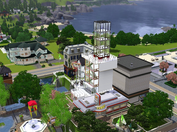 Sims 3 — Taco Tower by tacettin86 — Taco tower has 10 floor , Night club, food and drink, car park (10 vehicles),