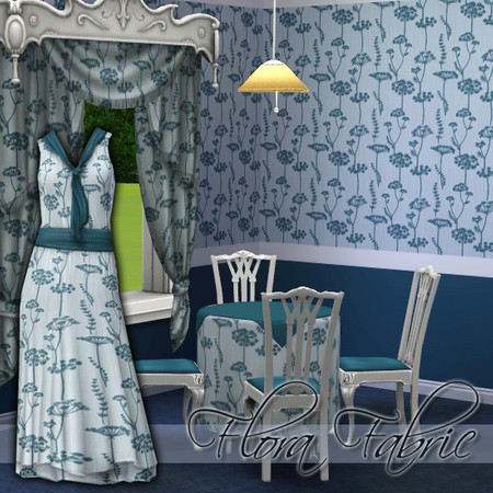 Sims 3 — kipTSR- Flora Fabric by kittyispretty69 — A cute floral fabric with a fabric texture. Three recolorable parts.