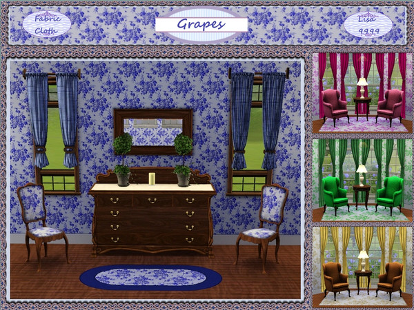 Sims 3 — Grapes by lisa9999 — Grap bunches pattern. One changeable color. lisa 9999