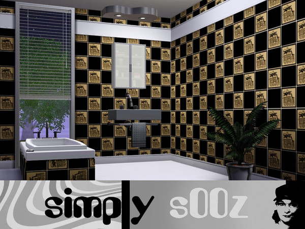 Sims 3 — Simply Drago Tile by s00z — An alternating dragon print tile.