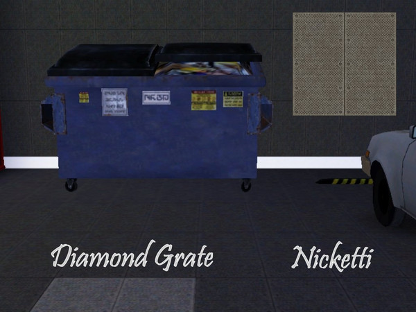 Sims 3 — Diamond Grate by nicketti — Industrial metal pattern with diamond bumps long vetical, 3 color metal