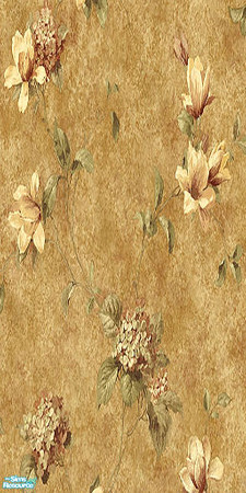 Sims 2 — Hydrangea Trail Tan by Eboluh — Gorgeous Victorian wallpaper with hydrangea pattern. Hope you enjoy!