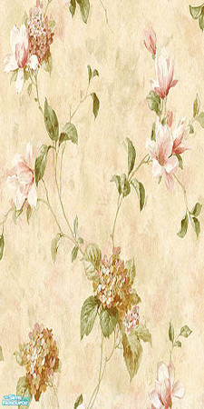 Sims 2 — Hydrangea Trail Peach by Eboluh — Gorgeous Victorian wallpaper with hydrangea pattern. Hope you enjoy!