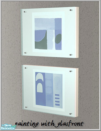 Sims 2 — sims1 rebuilds-new China - B43 Blue Painting by Birgit43 — painting with glassfront