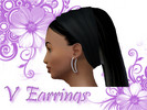 Sims 3 — V Earrings by Snow Queen — A pair of curved V-shaped earrings.