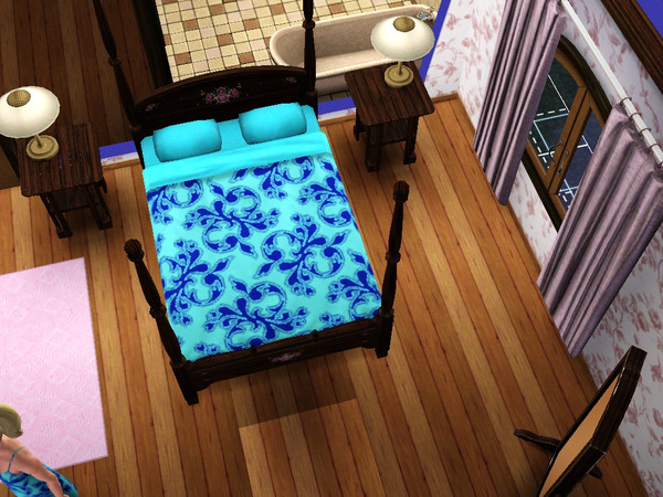 Sims 3 — KS Floral Pattern Blue by mskitty — Floral Pattern Blue, I hope you like it.