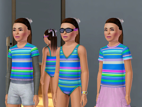 Sims 3 — rainbow pattern by SandraR — arco iris de tela, ideal para la primavera o el verano la ropa