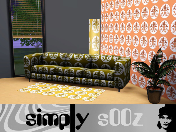 Sims 3 — Simply Senna by s00z — A bold floral emblem design.