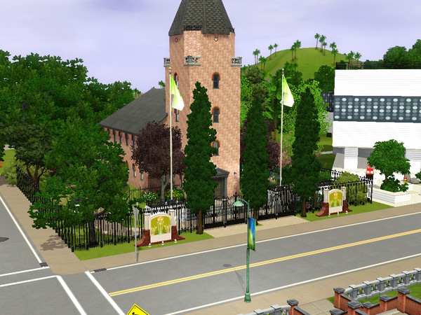 Sims 3 — Sunset Church by liberty — Sunset Church Is the old church in Sunset Valley and stand besides the town square.
