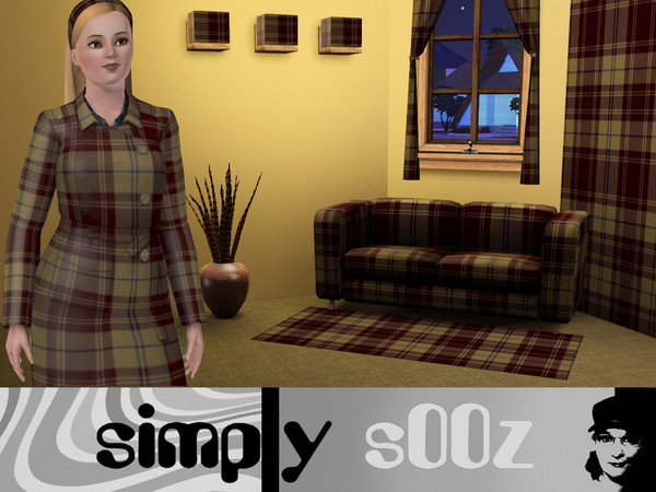 Sims 3 — Simply Jaime by s00z — A modified tartan pattern suitable for dark colours.