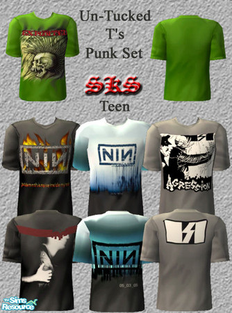 Sims 2 — TMT_SKS_UnTuck-T_Punk-Set by 71robert13 — A set of 4 un-tuckedT-shirts for ten males featuring 3 punk rock