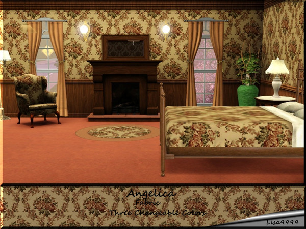 Sims 3 — Anjelica by lisa9999 — A fancy floral rose patern. Three changeable colors. Lisa9999