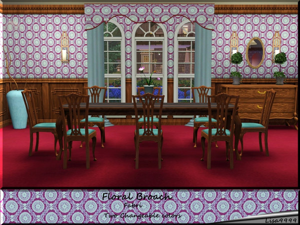 Sims 3 — Floral Broach by lisa9999 — A broch pattern with a floral center. Two changeable hues. lisa9999