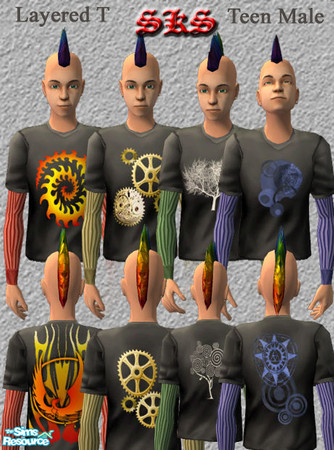 Sims 2 — TMT_SKS_UnTuck-Layer-Set1 by 71robert13 — 4 un-tucked T-Shirts layered over long sleeve cable knit thermals in