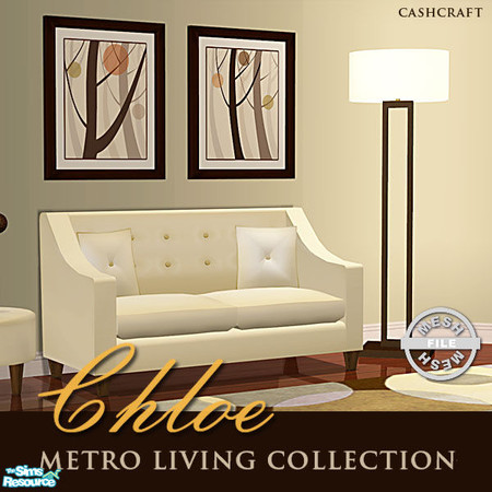 Sims 2 — Chloe Metro Living - Loveseat Mesh by Cashcraft — Chloe Metro Living collection features contemporary trends in