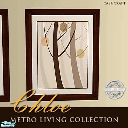 Sims 2 — Chloe Metro Living - Picture Mesh by Cashcraft — Chloe Metro Living collection features contemporary trends in