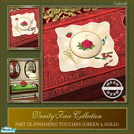 Sims 2 — Vanity Fair Finishing Touches - Embroidery Mesh by Cashcraft — Part IX of the Vanity Fair collection, is