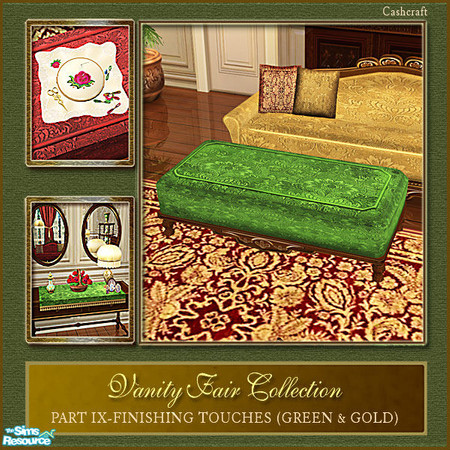 Sims 2 — Vanity Fair Finishing Touches - Coffeetable Green by Cashcraft — Part IX of the Vanity Fair collection, is