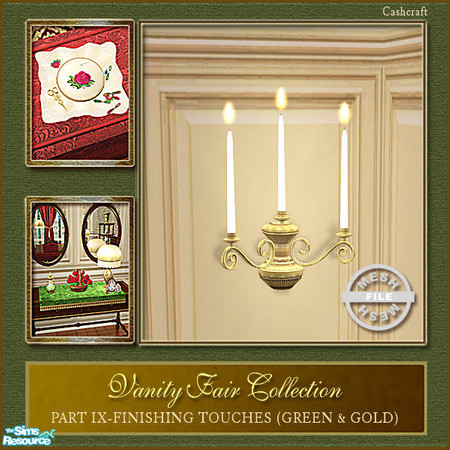 Sims 2 — Vanity Fair Finishing Touches Wall Light Mesh by Cashcraft — Part IX of the Vanity Fair collection, is finishing