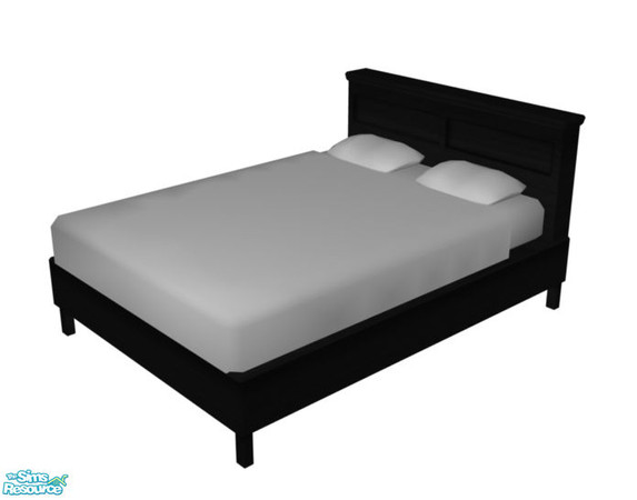 Sims 2 — South Shore Bedroom - Black - Double Bed by sim_man123 — Black recolor of my South Shore Bedroom double bed.