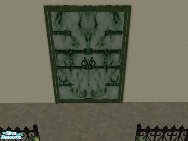 Sims 2 — Open Sesame Green Marble Door by Eboluh — Open Sesame green marble recolour. Perfect for your dungeon, castle or